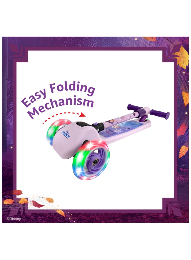 Spartan Disney Frozen 3-Wheel Light Up Scooter for Kids, LED Lighted Wheels, Adjustable Handlebars, Advanced Technology for Increased Control, Stability & Balance