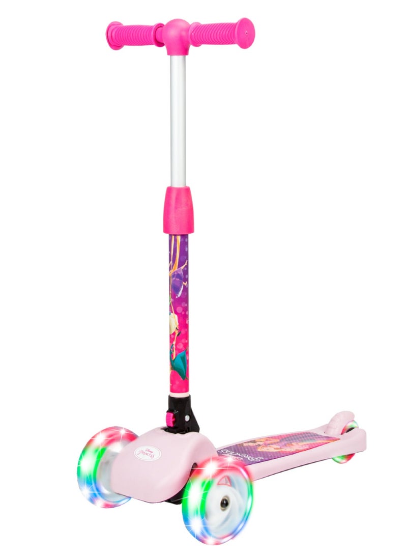 Spartan Disney Princess 3-Wheel Light Up Scooter for Kids LED Lighted Wheels, Adjustable Handlebars ,Advanced Technology for Increased Control, Stability & Balance