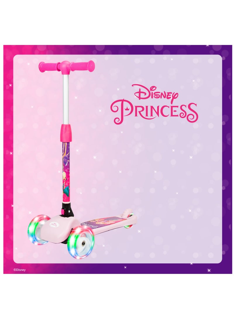Spartan Disney Princess 3-Wheel Light Up Scooter for Kids LED Lighted Wheels, Adjustable Handlebars ,Advanced Technology for Increased Control, Stability & Balance