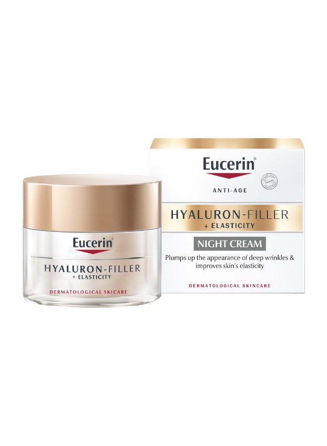 Hyaluron Filler + Elasticity Anti-Aging Face Night Cream With Hyaluronic Acid And Collagen For Radiant Skin 50ml