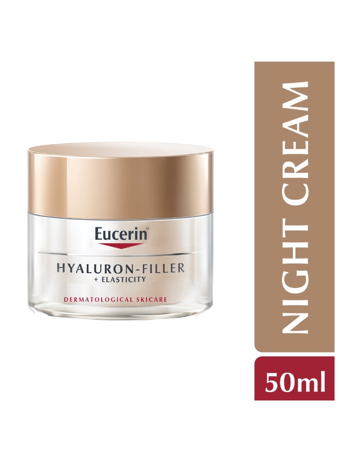 Hyaluron Filler + Elasticity Anti-Aging Face Night Cream With Hyaluronic Acid And Collagen For Radiant Skin 50ml