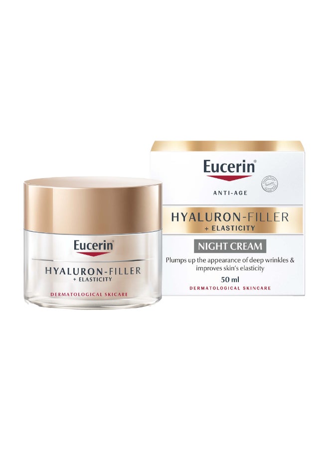 Hyaluron Filler + Elasticity Anti-Aging Face Night Cream With Hyaluronic Acid And Collagen For Radiant Skin 50ml