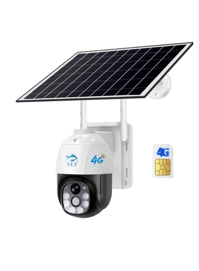 4G Wireless Solar Outdoor Camera with 350° View 3MP Color Night Vision AI Human Detection Compatible with Alexa