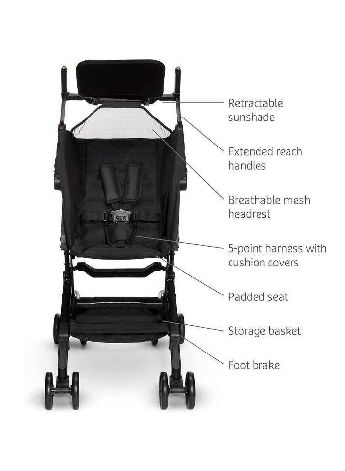 Clutch Ultra Compact Lightweight Travel Stroller for Kids Boys and Girls, Black