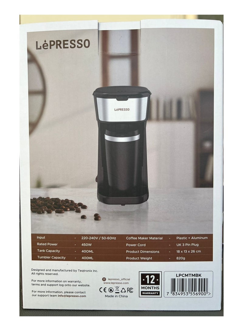 LePresso Coffee Maker with Travelling Mug 450W - Black