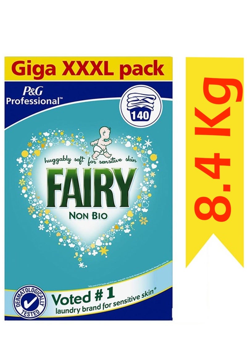 Non-Bio Laundry Detergent Washing Powder For Sensitive Skin giga pack, 140 washes, 8.4 Kg