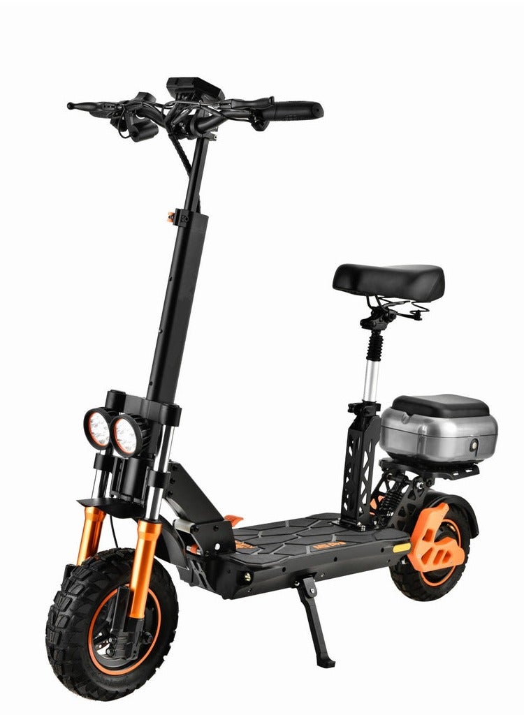 M5 Pro High Speed Electric Scooter 10 inch Wide Tire High Configuration E Scooter 65 Km/Hr with Rear Luggage Box, Rear View Mirror, Dual LED Headlamps, IPX4 Waterproof, App Connectivity