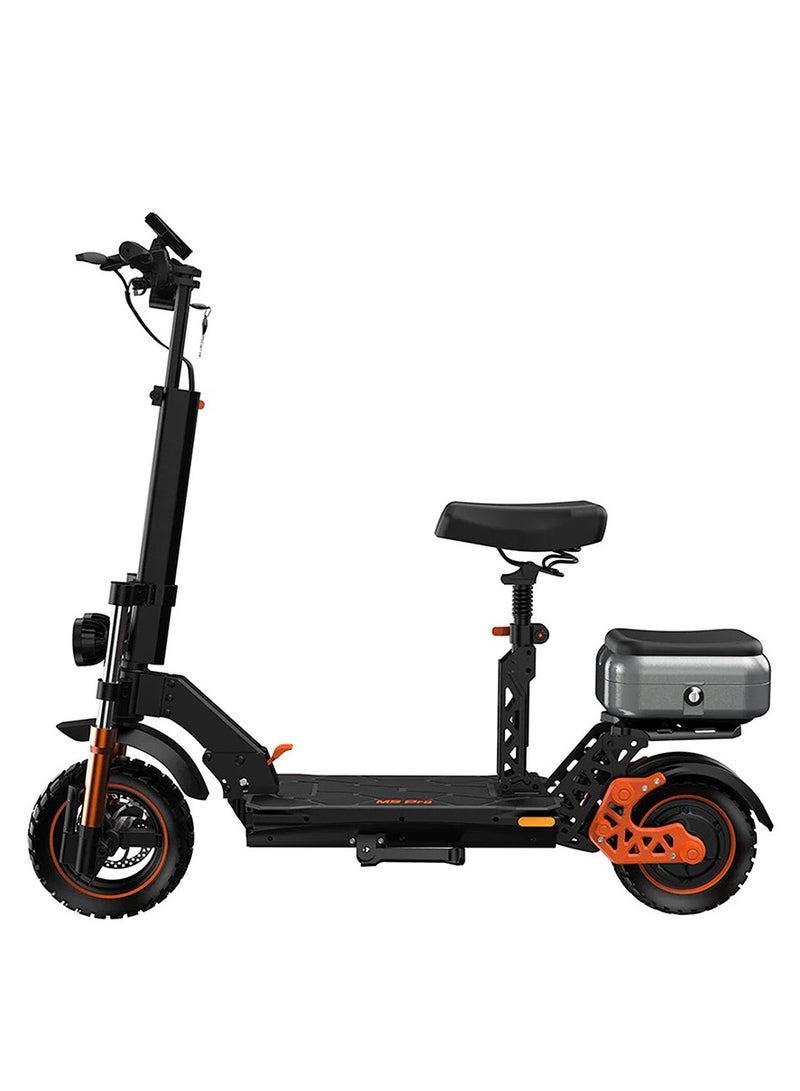 M5 Pro High Speed Electric Scooter 10 inch Wide Tire High Configuration E Scooter 65 Km/Hr with Rear Luggage Box, Rear View Mirror, Dual LED Headlamps, IPX4 Waterproof, App Connectivity