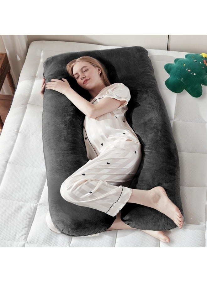Pregnancy Pillow,U-Shape Full Body Pillow,140cm Maternity Pillows,Washable Pregnancy Pillows,Maternity Pillow for Pregnant with Velvet Cover,Removable for Sleeping Support for Back,Belly