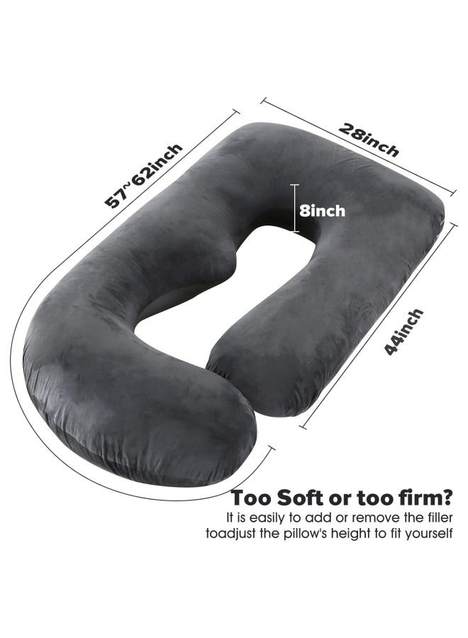 Pregnancy Pillow,U-Shape Full Body Pillow,140cm Maternity Pillows,Washable Pregnancy Pillows,Maternity Pillow for Pregnant with Velvet Cover,Removable for Sleeping Support for Back,Belly
