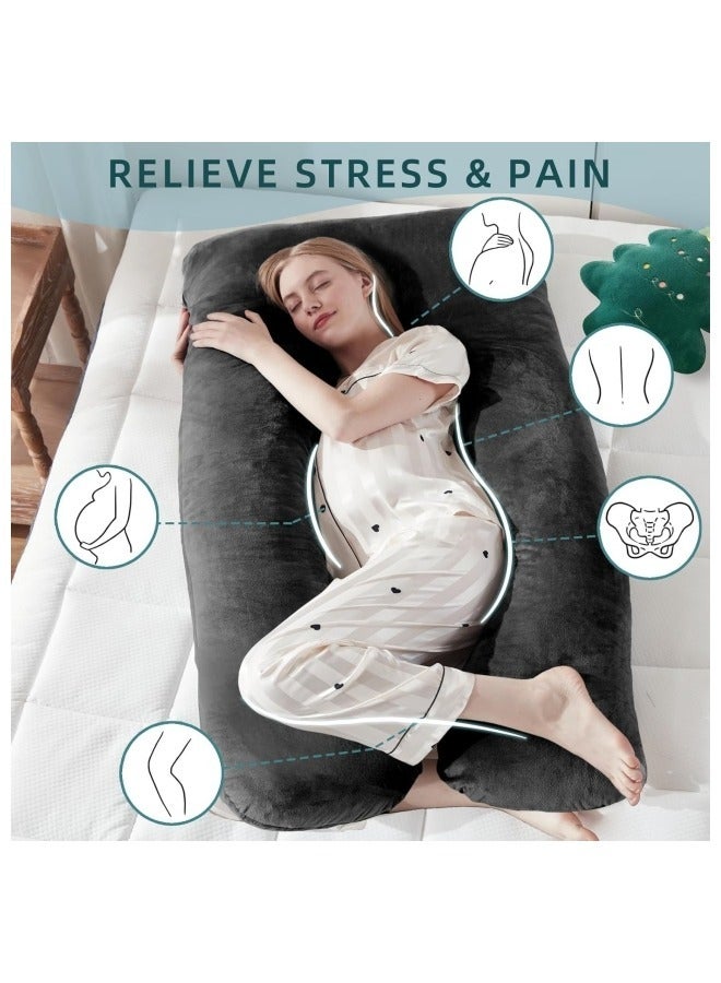 Pregnancy Pillow,U-Shape Full Body Pillow,140cm Maternity Pillows,Washable Pregnancy Pillows,Maternity Pillow for Pregnant with Velvet Cover,Removable for Sleeping Support for Back,Belly