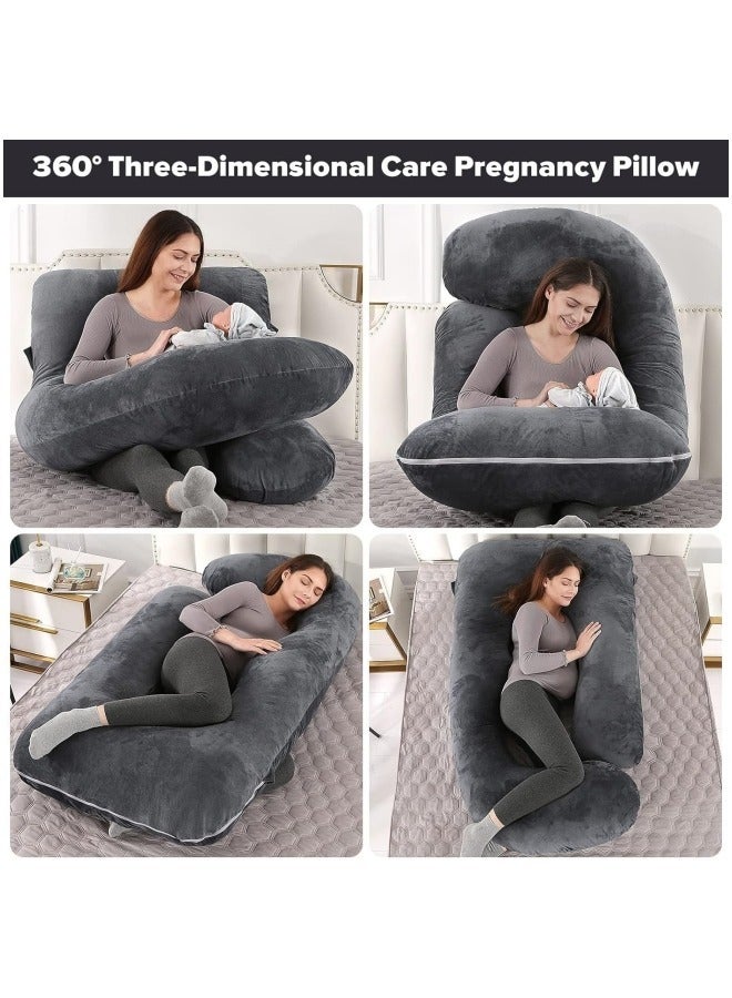 Pregnancy Pillow,U-Shape Full Body Pillow,140cm Maternity Pillows,Washable Pregnancy Pillows,Maternity Pillow for Pregnant with Velvet Cover,Removable for Sleeping Support for Back,Belly