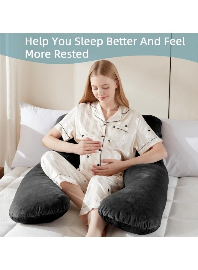 Pregnancy Pillow,U-Shape Full Body Pillow,140cm Maternity Pillows,Washable Pregnancy Pillows,Maternity Pillow for Pregnant with Velvet Cover,Removable for Sleeping Support for Back,Belly