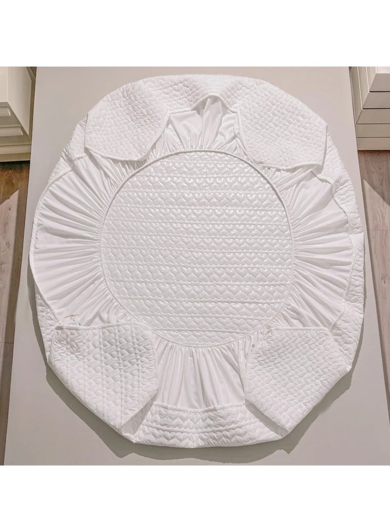 Waterproof Fitted Bedding Topper Set 180 x 200 cm King Size - White Protect Your Mattress and Pillows Includes 2 Pillowcases