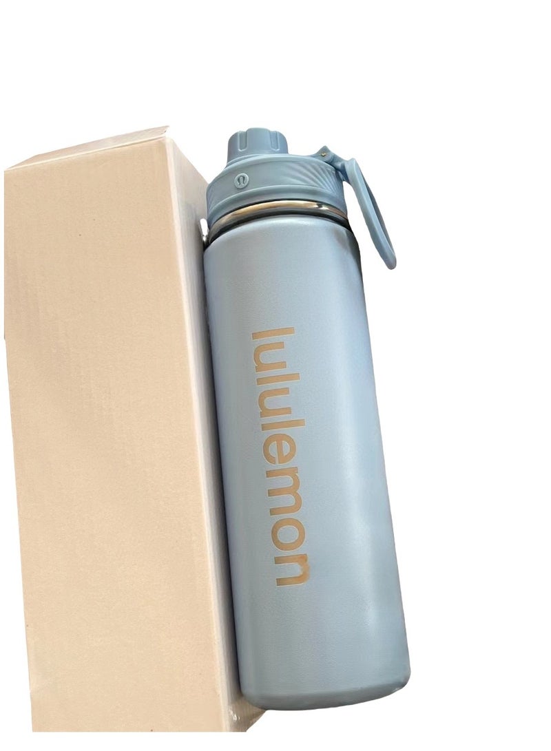 Lululemon Vacuum Insulated Stainless Steel Insulated Mug Water Bottle 24 oz/710ml-Blue Color