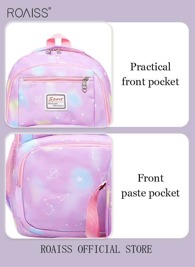 3-Piece Backpack Set Simple Large-Capacity Carrying School Bag Shoulder Bag Pencil Bag Waterproof Fabric Light Texture