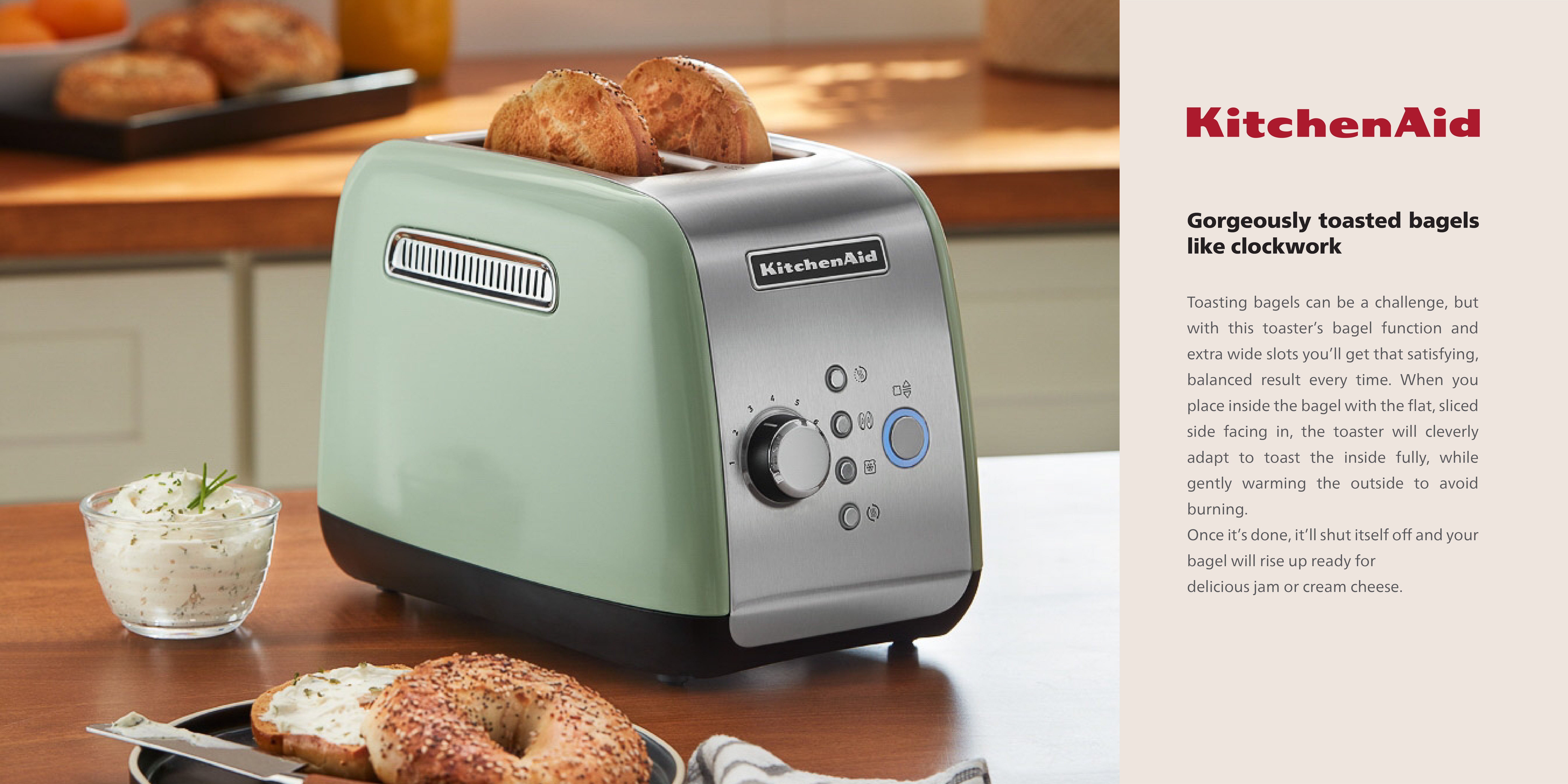 Toaster 2 Slice Automatic 1100 W 5KMT221BAC Almond Cream