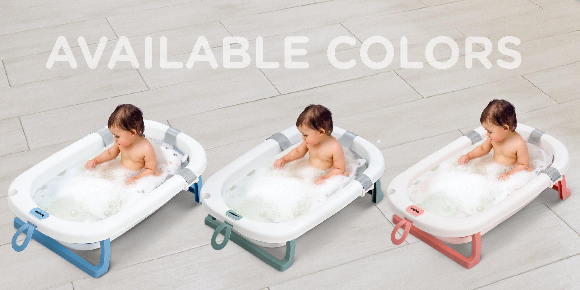 Foldable Baby Bath Tub With Anti-Skid Base, Support Cushion, Temperature Sensing Plug And Wall Mountable 0-3 Years, Pink