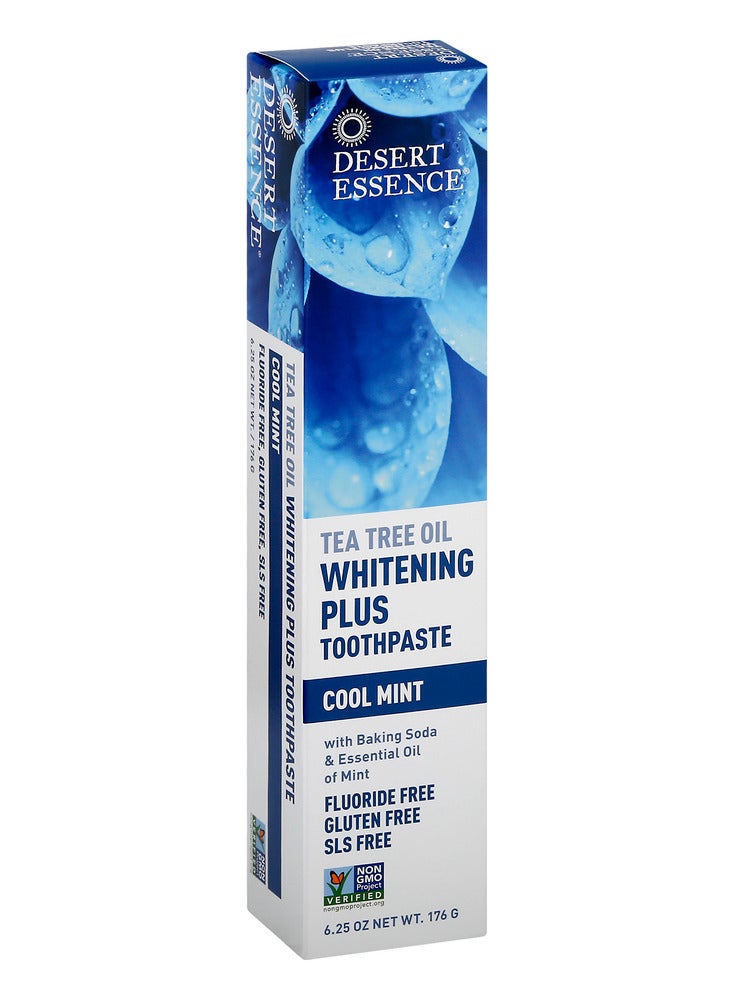 Desert Essence Tea Tree Oil Whitening Plus Toothpaste Cool Mint 6.25 oz 176 g