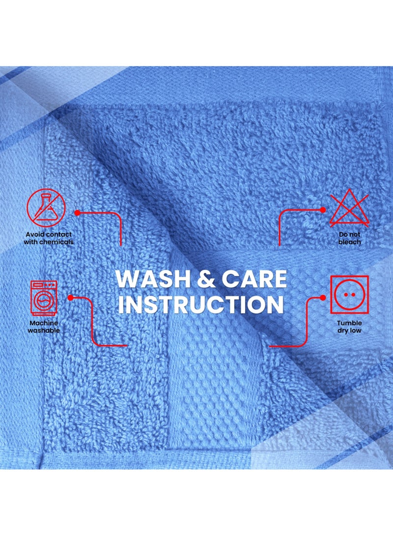 Infinitee Xclusives [12 Pack] Premium Blue Wash Cloths and Face Towels, 33cm x 33cm 100% Cotton, Soft and Absorbent Washcloths Set - Perfect for Bathroom, Gym, and Spa