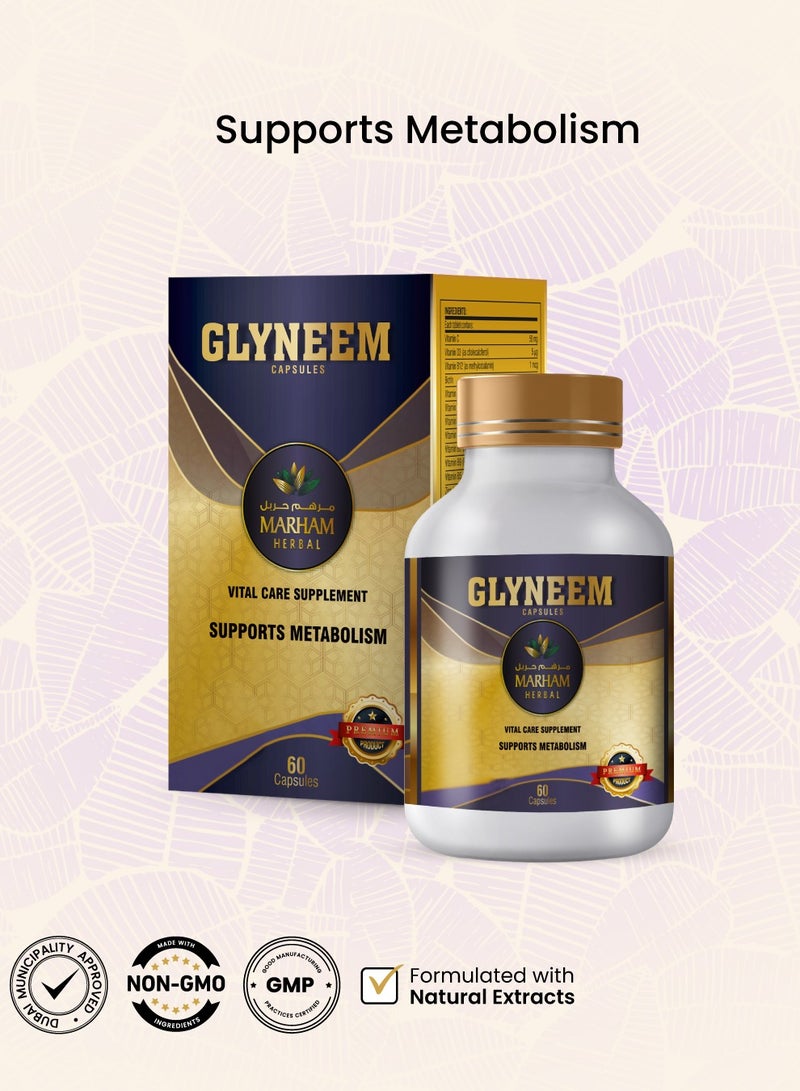 Glyneem - Vital Care Supplement to Boost Metabolism | Improve Glucose Utilization in the Body | Unique Blend of Natural Extracts | 60 Tablets