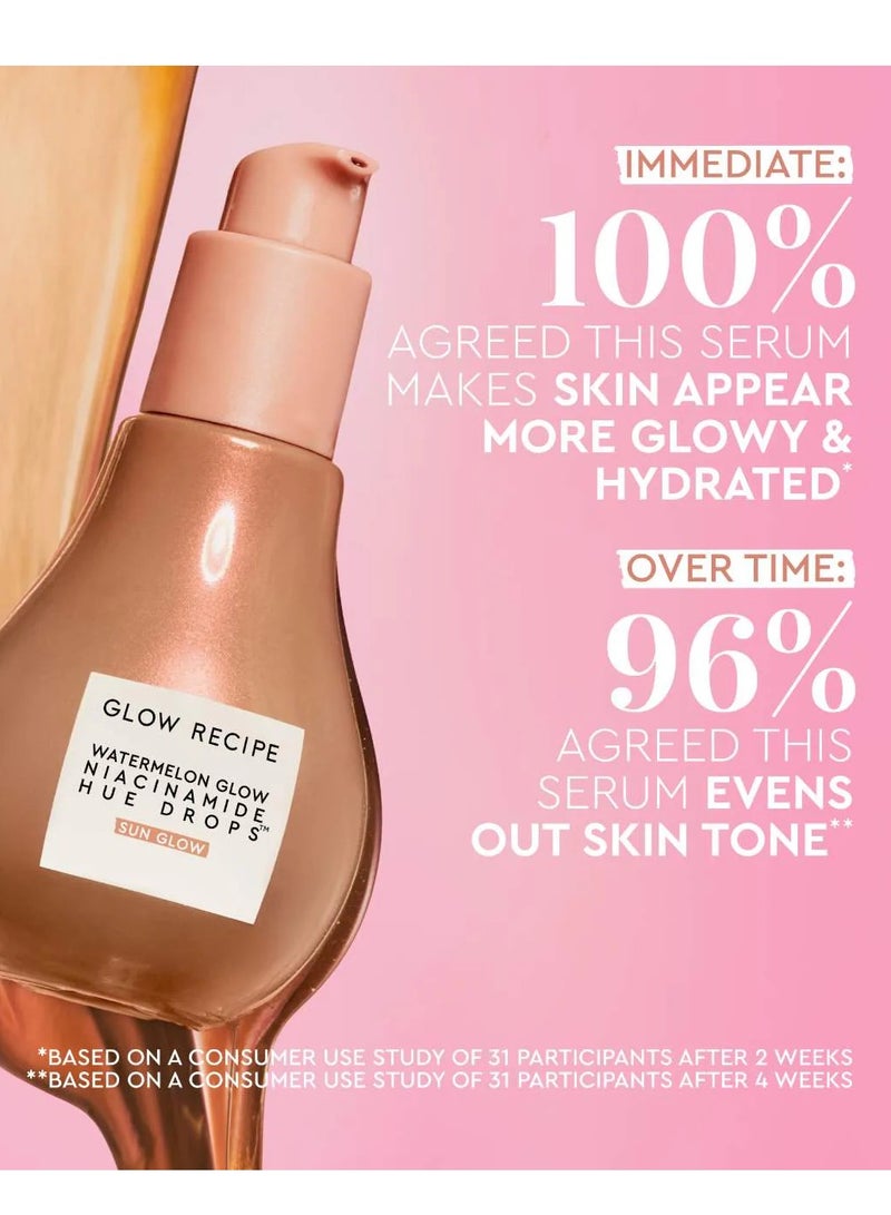 GLOW RECIPE Watermelon Glow Niacinamide Hue Drops Tinted Serum- Sun Glow, 40ml