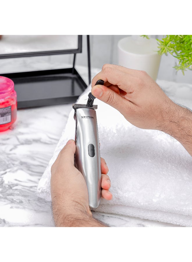 Rechargeable Digital Hair Clipper, Soft Touch, 2 Speed, Battery capacity Indicator, Built In Rechargeable Lithium Battery, waterproof Silver