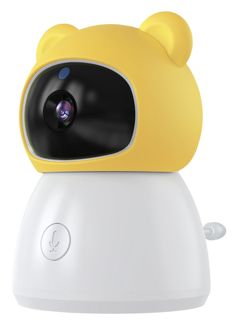 Baby Monitor Toddler Security Portable Wifi Camera Smart Control Wireless Remote Access 1080P Video Rotation Digital Two-way Audio, 5 inch HD Screen Display, Vox Mode Infrared Night Vision Teddy Webcam( Honey Yellow Bear)