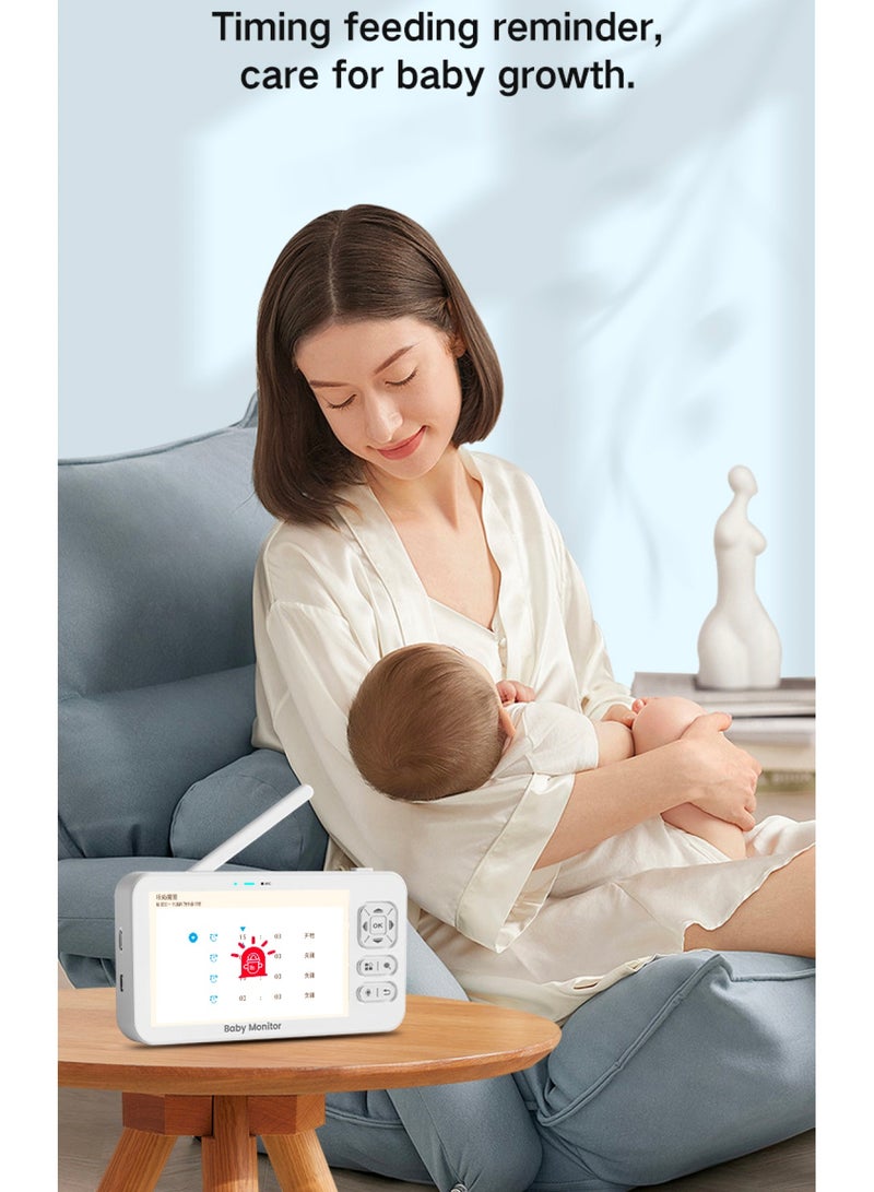 Baby Monitor Toddler Security Portable Wifi Camera Smart Control Wireless Remote Access 1080P Video Rotation Digital Two-way Audio, 5 inch HD Screen Display, Vox Mode Infrared Night Vision Teddy Webcam( Honey Yellow Bear)