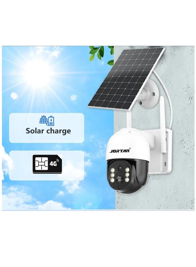 JORTAN 6MP 4G Wireless Solar Outdoor Camera, Color Night Vision, IP66 Weatherproof, Motion Detection, Motion Tracking, Two Way Talking, 10800 mAh Big Battery, 8 Watt Solar Panel, 24/7 Recording.