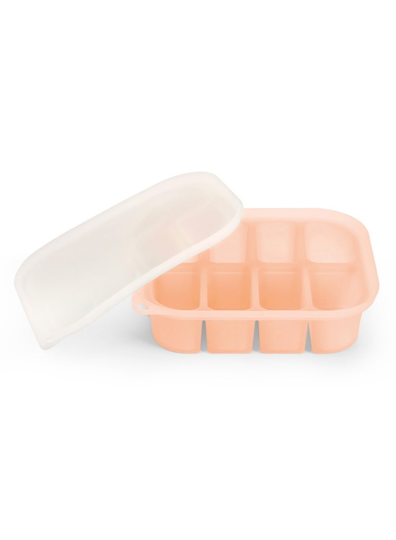 Silicone Baby Food Tray, Breastmilk Homemade Baby Food Mold, Baby Fresh Food Freezer Tray - 4m+ Baby Toddler Kid - 8 Cups - Blush