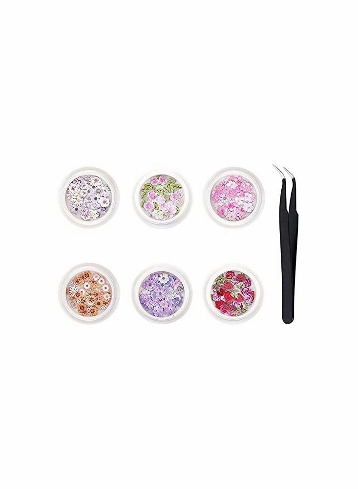 6 Boxes Pcs Small Floral Flower Pattern Nail Decals(about 300), Accessories for DIY Craft