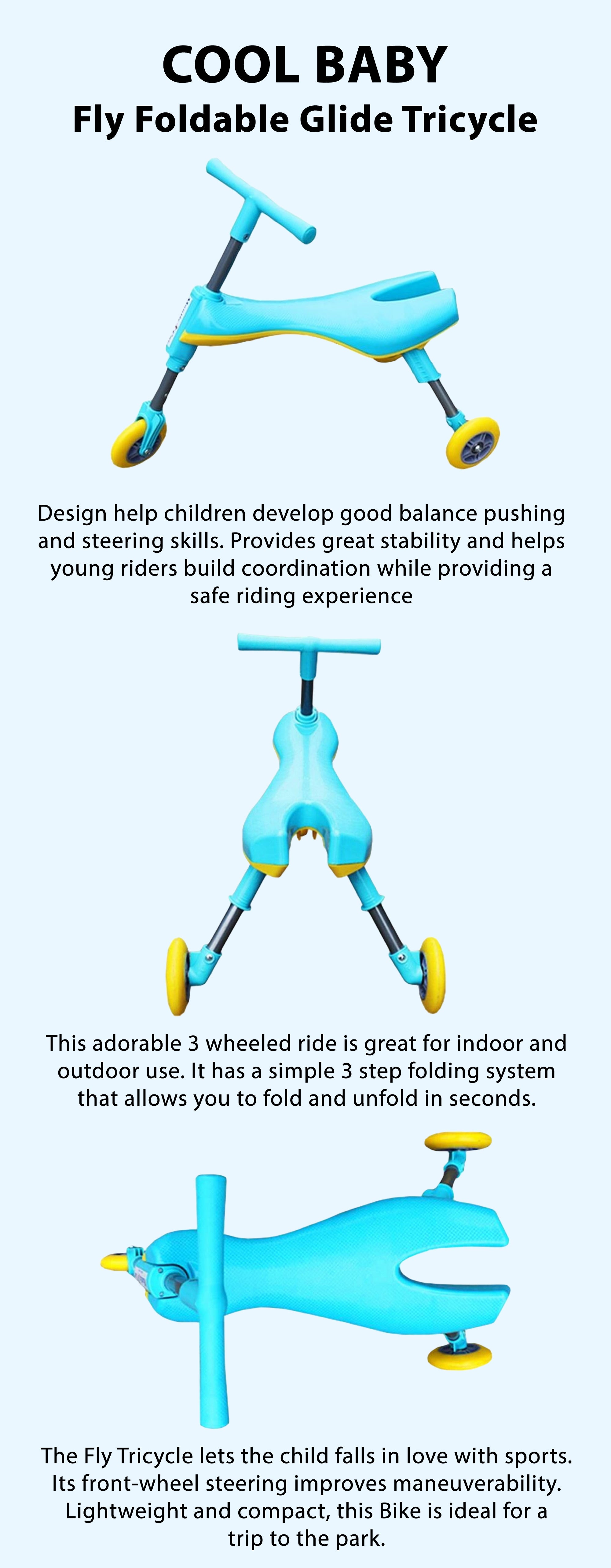 Fly Foldable Glide Tricycle