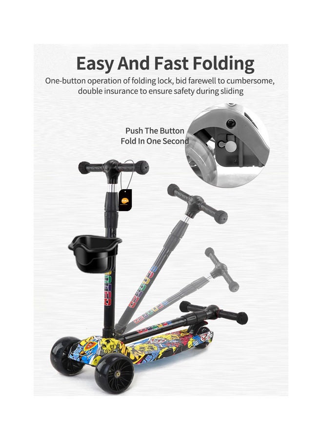 3 In 1 Flashing Wheel And Adjustable Height Foldable Scooter