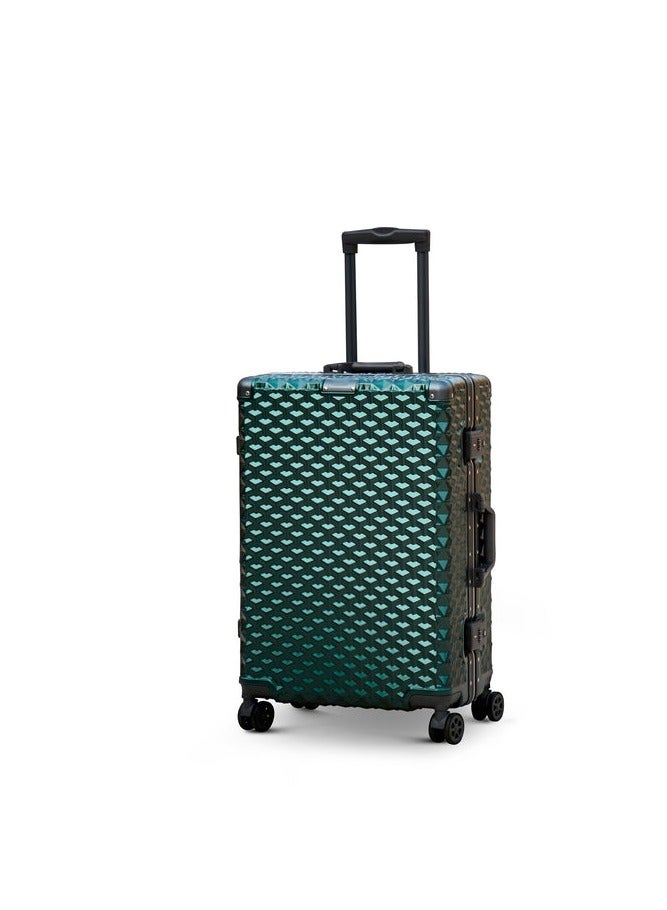 24 inches Aluminium frame 3D luggage Green color