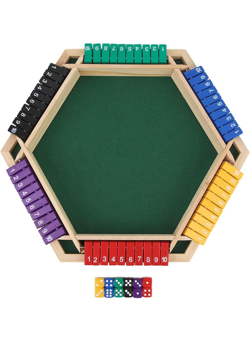 Wooden Six Sided Digital Flip Party Casual Game