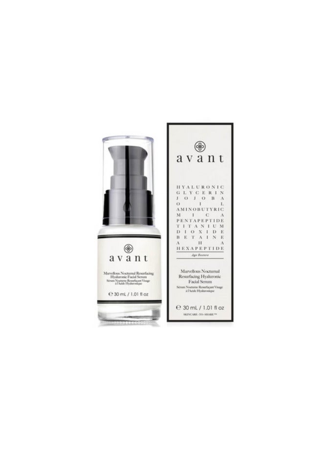 Avant Skincare Marvellous Nocturnal Resurfacing Hyaluronic Facial Serum 30ml