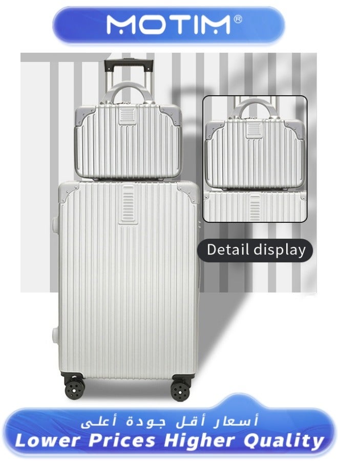 2pcs Boarding Carry-on Luggage Sets Expandable PP Hard Shell Clearance Luggage with Spinner Wheels TSA Lock and Hard Side Lightweight Durable Carry-on Suitcase Set for Long Distance Travel
