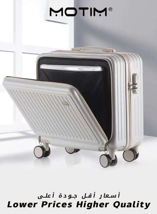 Travel Luggage Carry On Luggage with Spinner Wheels Aluminum Framed Carry On Suitcase with Front Open Laptop Compartment Pocket 55x25x38 CM Large Checked-in Luggage