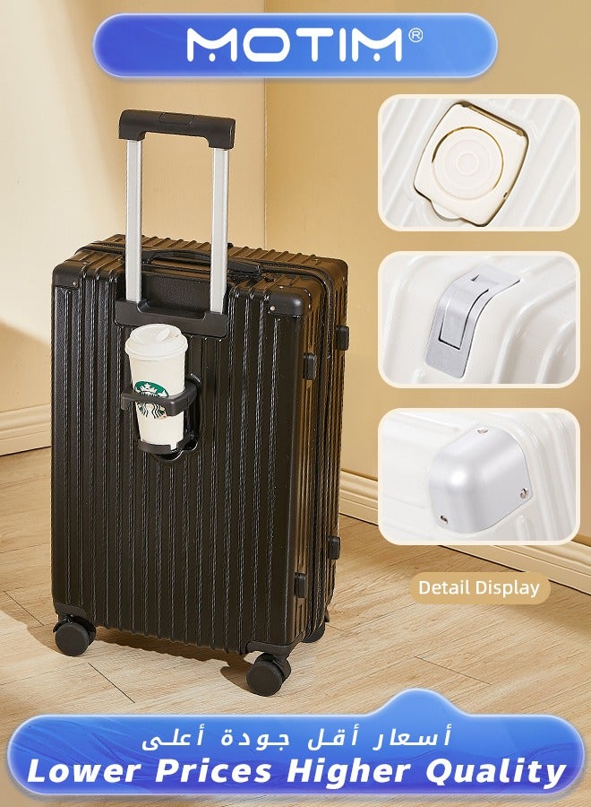 Travel Luggage Expandable PP Hard Shell Clearance Luggage with TSA Lock Spinner Wheels Inside Cup Holder and Front Inside Hook for Long Distance Travel by Airplane
