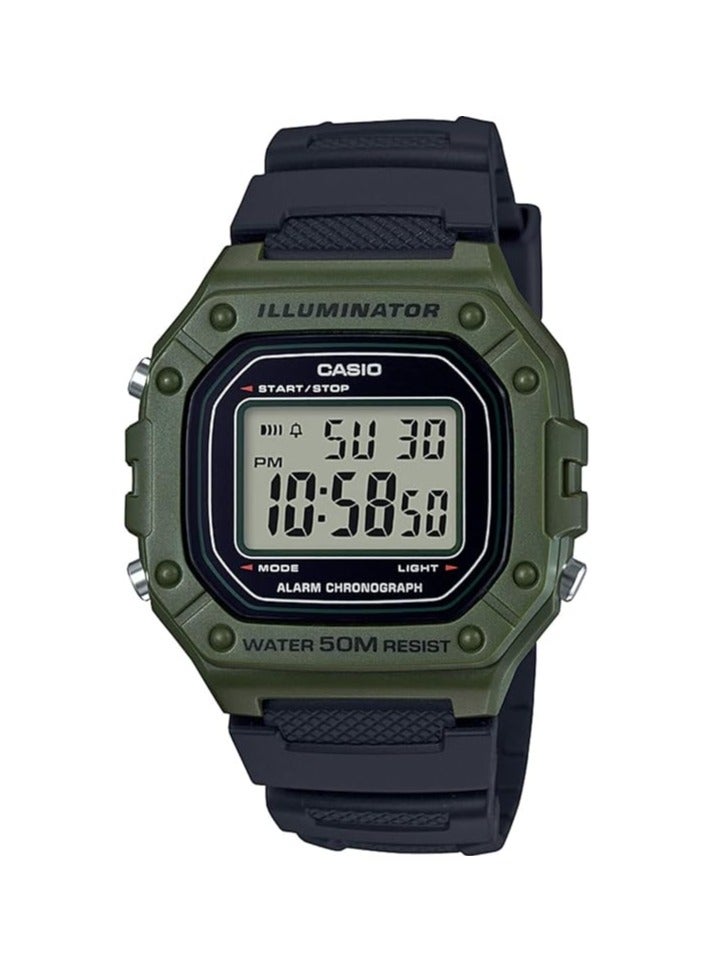 Casio Men's Water Resistant Classic Digital Display Quartz Watch W-218H-3AVDF  Black