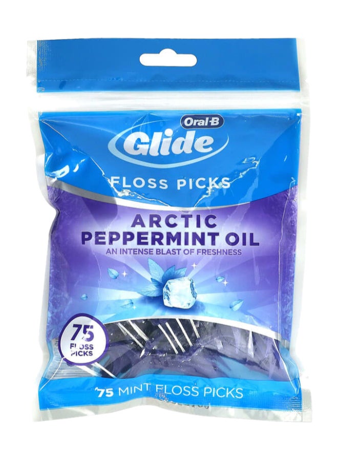 75-Piece Glide 3D White Floss Picks - Radiant Mint Blue