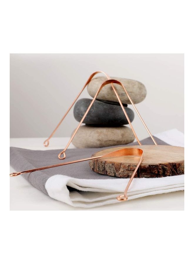 Set Of 3 Copper Tongue Cleaners Copper 0cm