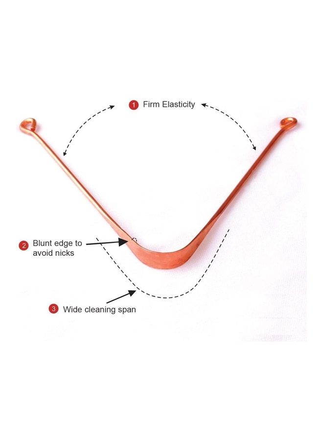 Set Of 3 Copper Tongue Cleaners Copper 0cm