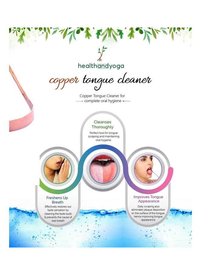 Set Of 3 Copper Tongue Cleaners Copper 0cm