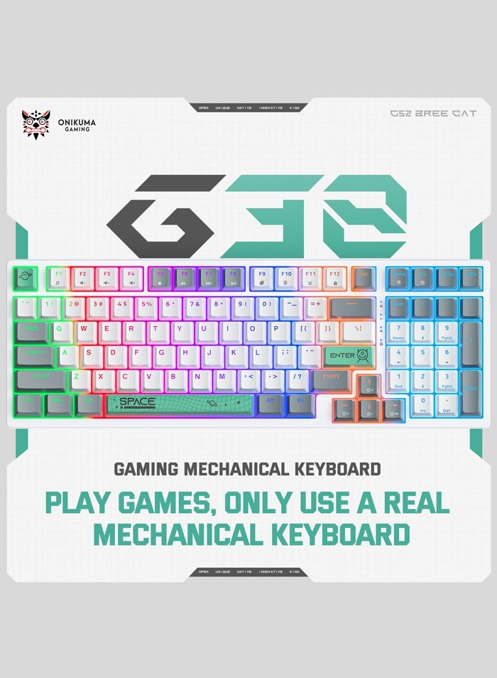 G38 Mechanical Gaming Keyboard with Brown Switches, 80% Compact Keyboard, 98 Keys, 6 Colors Backlit Keyboard for PC,MacBook,Laptop, Desktop, Wired Computer Keyboard for Windows