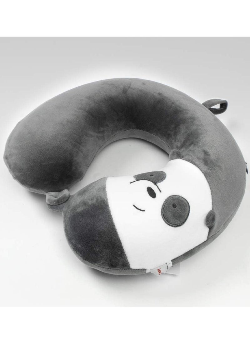 Miniso Neck Pillow We Bare Bears- Memory Foam U-shaped Pillow Gray