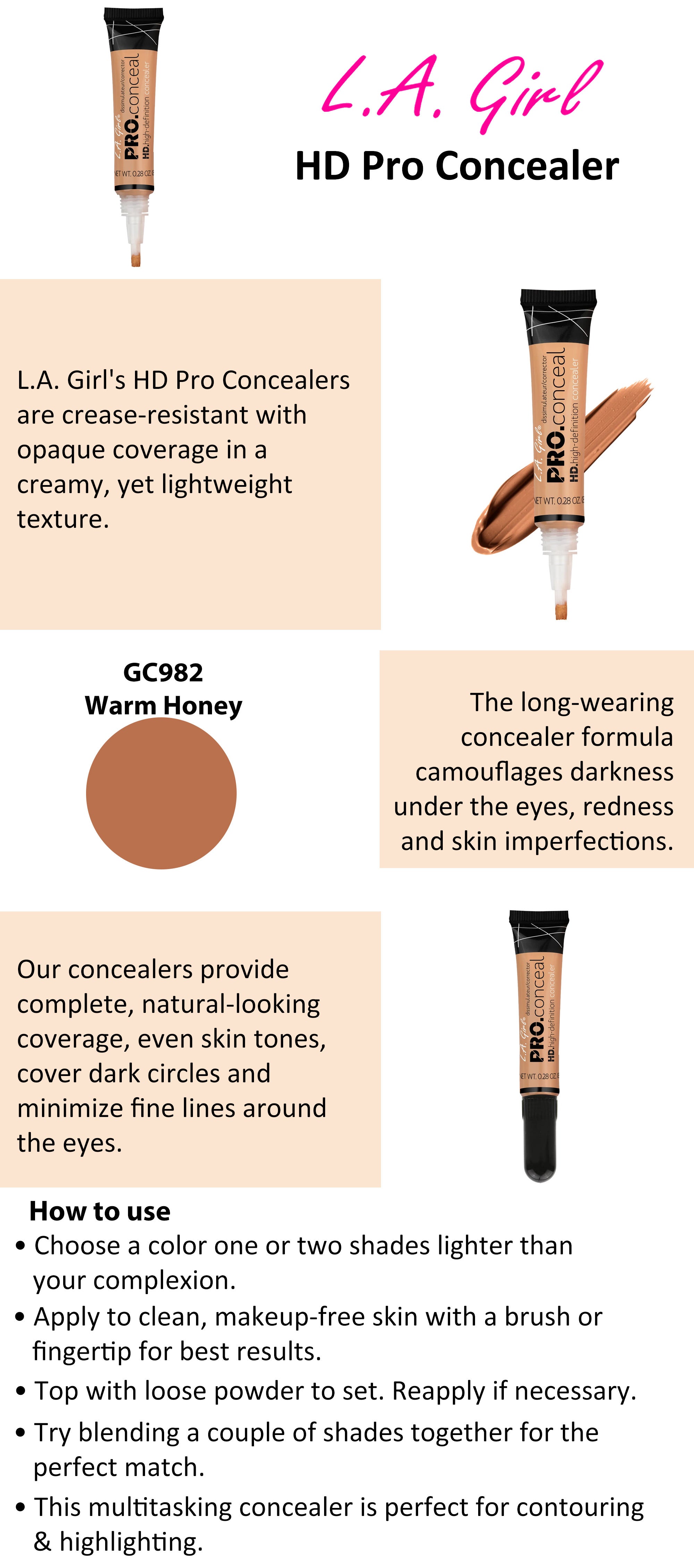 HD Pro Concealer Cream GC982 Warm Honey