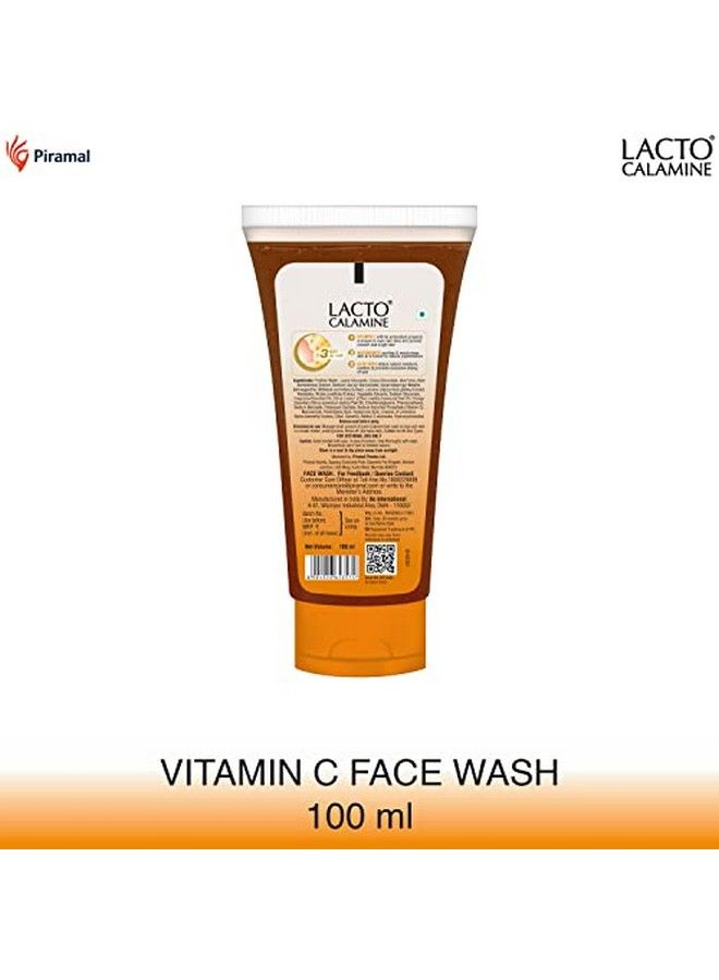 Vitamin C Face Wash With Aloe Vera & Niacinamide For Bright And Glowing Skin; Exfoliates Skin Reduces Pigmentation No Parabens No Sulphates (100 Ml * Pack Of 3) Orange