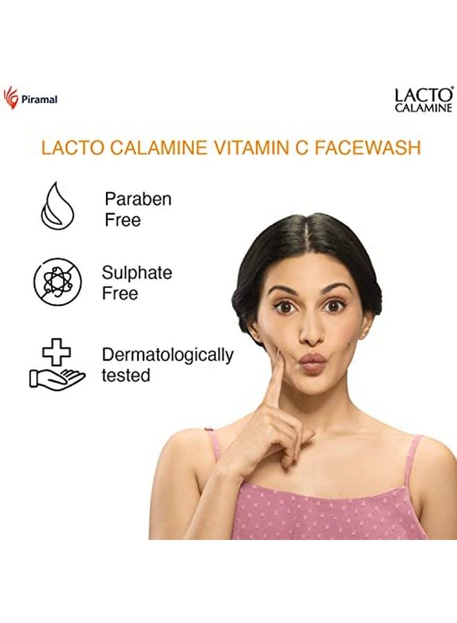 Vitamin C Face Wash With Aloe Vera & Niacinamide For Bright And Glowing Skin; Exfoliates Skin Reduces Pigmentation No Parabens No Sulphates (100 Ml * Pack Of 3) Orange